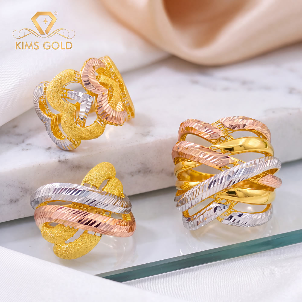Cincin Fesyen Emas 916 dengan Pelbagai Rekaan Moden